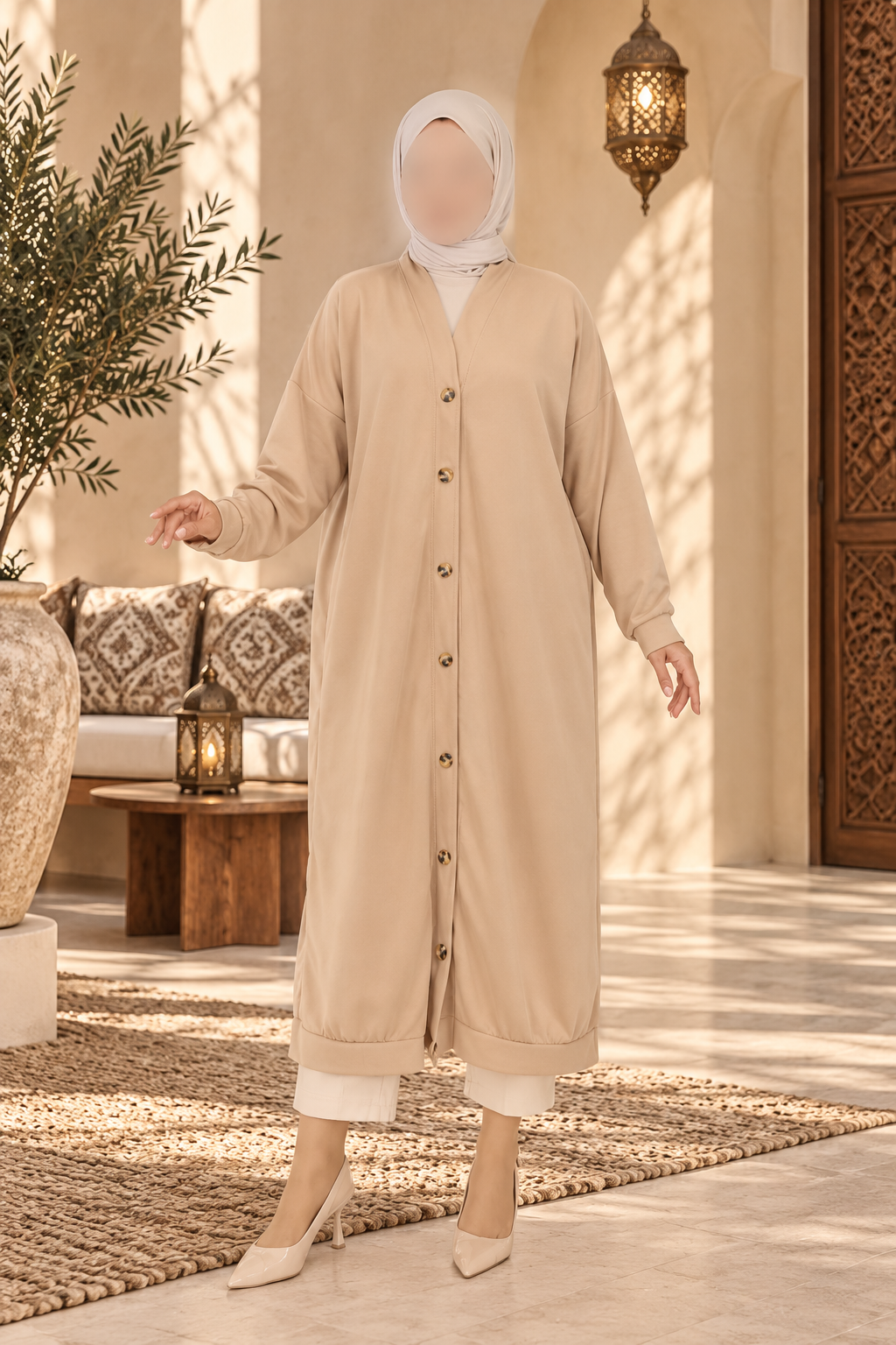كارديغان طويل بأزرار