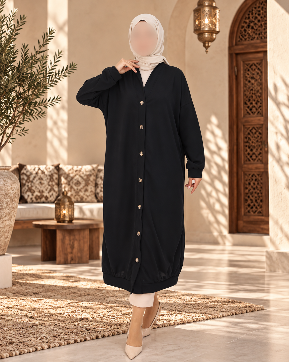 كارديغان طويل بأزرار